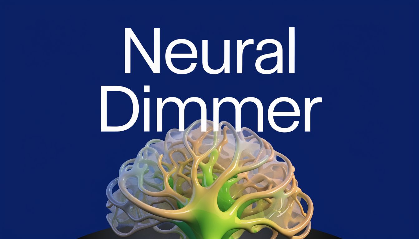 A digital illustration of a brain structure with glowing green and gold connections on a dark background.
