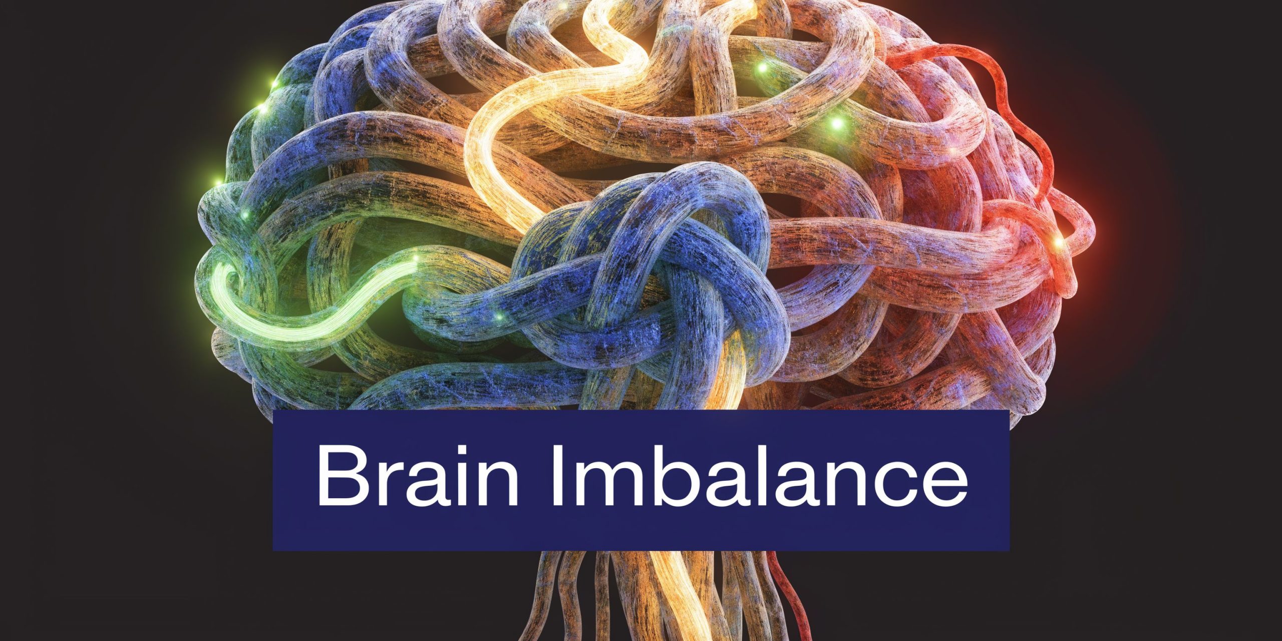 A digital illustration of a brain formed from tangled neural fibers representing mental health and brain imbalance.
